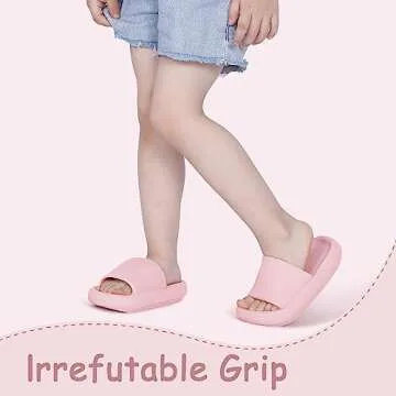 Menore Cloud Slides for Kids Shower Beach Slippers Boys Girls Bathroom Thick Sole Pillow Slippers Su...