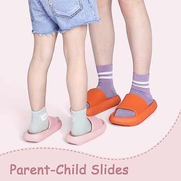 Menore Cloud Slides for Kids Shower Beach Slippers Boys Girls Bathroom Thick Sole Pillow Slippers Summer Non-Slip Pool Sandals?,10-10.5Little Kid?