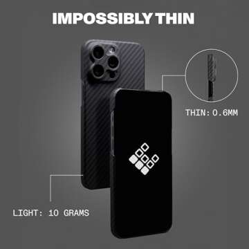 Latercase | iPhone 15 Pro Case | Classic | Durable Thin Phone Case | 0.6mm Aramid Fiber, Precision Lasercut, Full Camera Protection, Nonslip Matte Finish | Compatible with iPhone 15 Pro