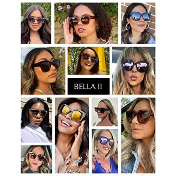 DIFF Bella II Oversized Square Sunglasses with UV400 Protection
