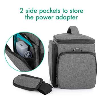 LUXJA Carrying Bag Compatible with Cricut Joy, Carrying Case Compatible with Cricut Joy and Tool Set, Tote Compatible with Cricut Joy (with Supplies Storage Sections), Gray (blue lining)