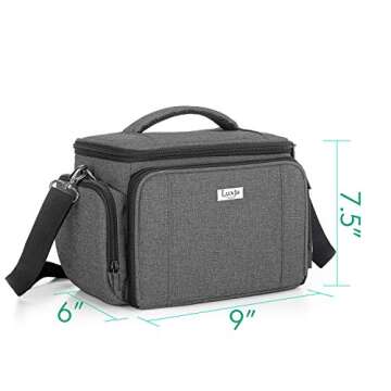 LUXJA Carrying Bag Compatible with Cricut Joy, Carrying Case Compatible with Cricut Joy and Tool Set, Tote Compatible with Cricut Joy (with Supplies Storage Sections), Gray (blue lining)