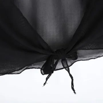 Women Rave Tie Front Sheer Crop Top with Feathers