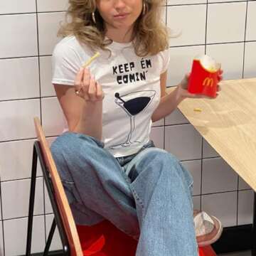 Madjtlqy Y2k Tops Baby Tees Graphic Crop Tops for Women Crew Neck Cute Bow Print Crop Tops Aesthetic Summer Clothes（AA Black, M