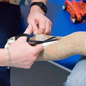 GREY Medical Trauma Shears 7.5", Black Non-Stick Blades, First Aid Nursing Safety Bandage Scissors… (1, Full Black)