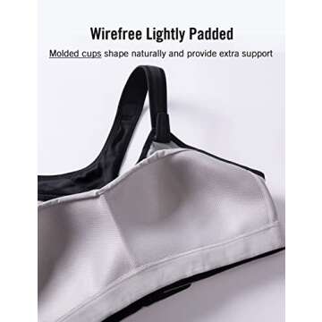 SYROKAN Women's Sports Bra Front Adjustable High Impact Support Padded Wireless Racerback Plus Size Running Bra Black 36D