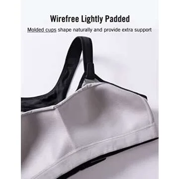 SYROKAN Women's Sports Bra Front Adjustable High Impact Support Padded Wireless Racerback Plus Size Running Bra Black 36D