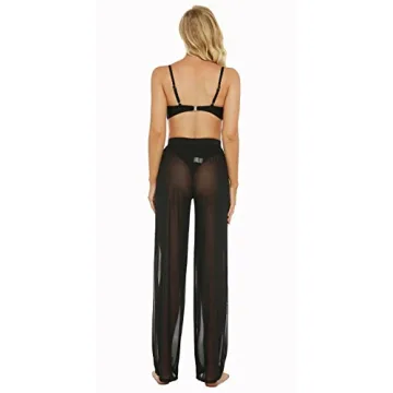 Awoscut Sheer Mesh Pants Beach Party Cover Up