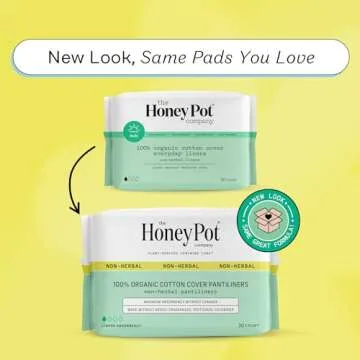 Honey Pot Non-Herbal Everyday Panty Liners | Organic Cotton - 30 ct