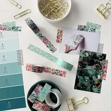 ZYNSHE Washi Tape Set of 12 Rolls of 15 mm Wide Cute Decorative Washi Tape for Journaling, Scrapbook, Washy Crafts, Bullet Journals, Planners, DIY Décor, Gift Wrapping, Craft Supplies (Retro)