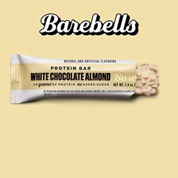 Barebells Protein Bars White Chocolate Almond - 12 Count, Pack of 2 - Protein Snacks with 20g of Hig...