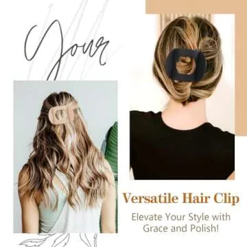 6 PCS Hair Clips, Square Flat Hair Claws, Secure Hold Inner Teeth Hair Claw Clips, Strong Hold Side Hair Clamps For Thick Thin Hair, Medium Classic Hair Barrettes for Styling Sectioning