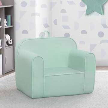 Delta Children Cozee Chair -Foam Kids Chair for Ages 18 Months and Up, Sage