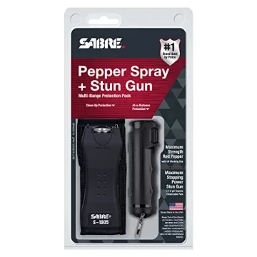 SABRE Pepper Spray & Stun Gun with Flashlight Self Defense Kit