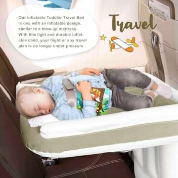JUANWAN Toddler Airplane Bed Toddler Travel Bed - Airplane Bed Airplane Seat Extender Toddler Bed Be...