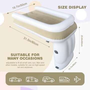 JUANWAN Toddler Airplane Bed Toddler Travel Bed - Airplane Bed Airplane Seat Extender Toddler Bed Belt Toddler Travel Bed for Train Airplane Car-004-beige