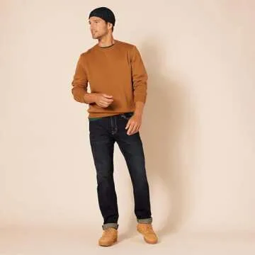 Amazon Essentials Men's Crewneck Sweatshirt in Nutmeg