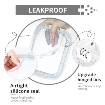 KOMUEE 36oz Glass Food Storage Containers - 5 Pack