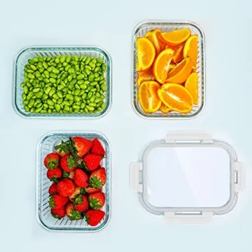 KOMUEE 36oz Glass Food Storage Containers - 5 Pack