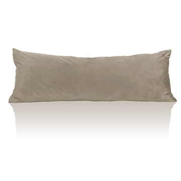 Luxurious Camel Beige Velvet Body Pillow Cover 20x54