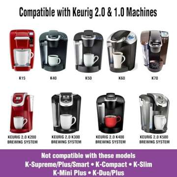 Reusable K Cups for Keurig 2.0 & 1.0 - Pack of 4 (Purple) - Easy to Clean - Keurig Compatible Reusable Coffee Pods by Delibru (NOT FOR KEURIG SUPREME COFFEE MAKER)