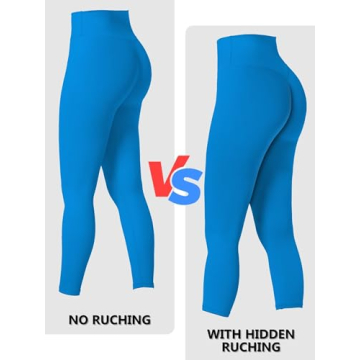 Sunzel Sunzfly Invisible Butt Scrunch Workout Leggings for Women, Butt Lifting High Waisted Gym Yoga Pants with Tummy Control 21" Classic Blue X-Small