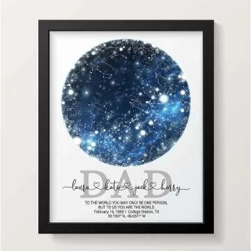 Personalized Star Map Print for Father's Day Gift