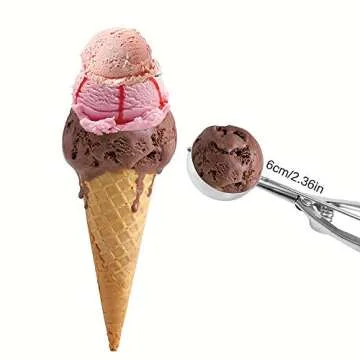 NIUTA Stainless Steel Cookie Scoop， Ice Cream Scoop ，Silver