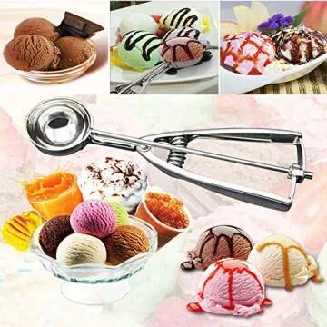 NIUTA Stainless Steel Cookie Scoop， Ice Cream Scoop ，Silver