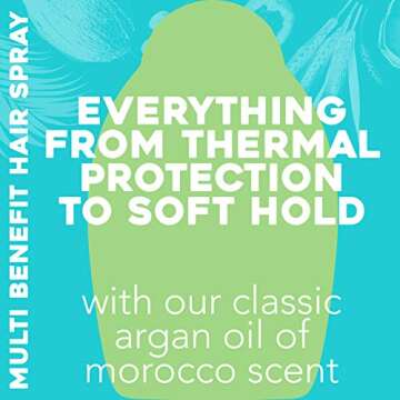 OGX Revitalize + Argan Shine Extra Strength Multi-Benefit Heat Protection Hairspray with Argan Oil & Silk Proteins, Tame Frizz & Non-Greasy Shine, Morocco, 8 Ounce