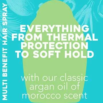 OGX Revitalize + Argan Shine Extra Strength Multi-Benefit Heat Protection Hairspray with Argan Oil & Silk Proteins, Tame Frizz & Non-Greasy Shine, Morocco, 8 Ounce