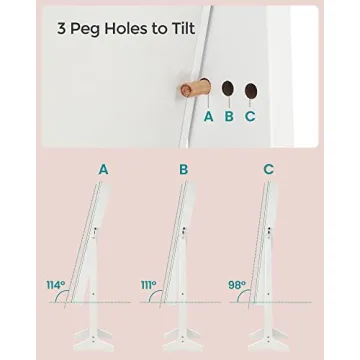 SONGMICS Mirror Jewelry Cabinet with LED Lights and Lock