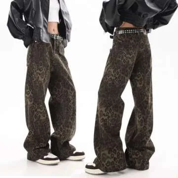 Trendy Cheetah Print Wide Leg Cargo Pants for Women | Aiyify