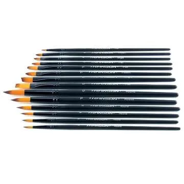 Transon 14pcs Artist Paint Brushes for Acrylic, Watercolor, Gouache, Oil and Hobby Painting Black Color
