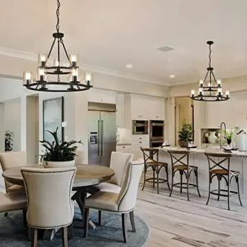 Fabulis Wagon Wheel Chandelier for Modern Living Spaces