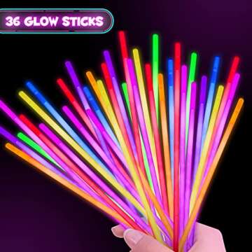 36 Pcs Neon Valentine's Day Cards with Glow Sticks for Kids School Classroom Gift Exchange,Valentine's Gift Cards for Party Favor Supplies,Valentine's gift for kids, Valentine's Class Events and Prize