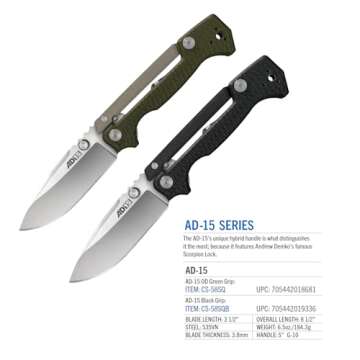 Cold Steel AD-15 Tactical Folding Knife with Premium S35VN Blade