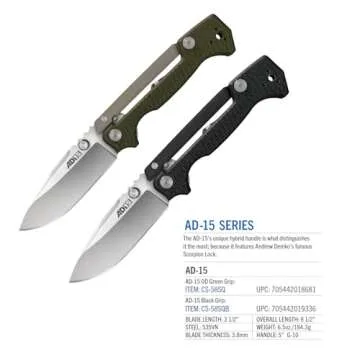 Cold Steel AD-15 Tactical Folding Knife with Premium S35VN Blade