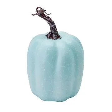 Lucakuins 7Pcs Artificial Pumpkins Fall Decoration Assorted Faux Pumpkin Cute Foam Pumpkins for Home Outside Halloween Decorating (Blue1, One Size)