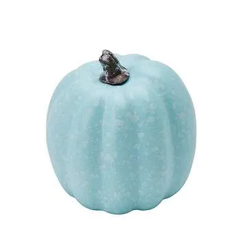 Lucakuins 7Pcs Artificial Pumpkins Fall Decoration Assorted Faux Pumpkin Cute Foam Pumpkins for Home Outside Halloween Decorating (Blue1, One Size)