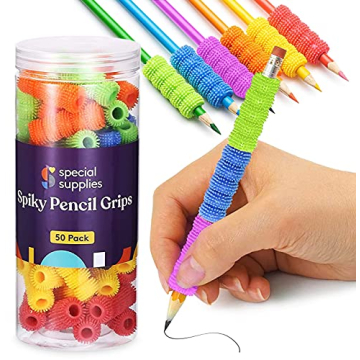 Special Supplies Spiky Pencil Grips for Kids and Adults Colorful Holders for Handwriting, Drawing, C...