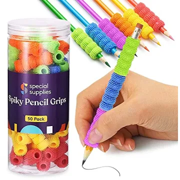 Special Supplies Spiky Pencil Grips for Kids and Adults Colorful Holders for Handwriting, Drawing, C...