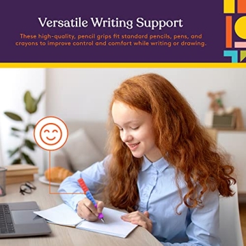 Special Supplies Spiky Pencil Grips for Kids and Adults Colorful Holders for Handwriting, Drawing, Coloring - Ergonomic Right or Left-Handed Use - Reusable (50-Pack)