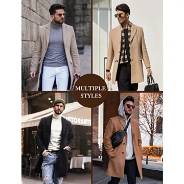 COOFANDY Men's Woolen Peacoat - Warm Winter Style