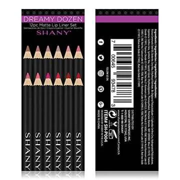 SHANY Dreamy Dozen Matte Lip Liner Set Vegan - Long-Lasting Professional Velvet Cruelty-Free Lipstick Pencils Pens in Varying Shades - Pack of 12