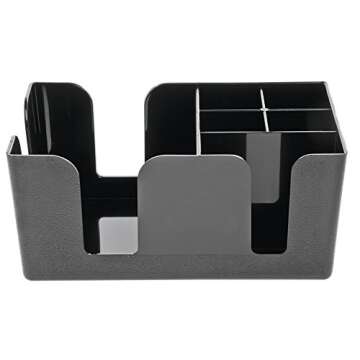 HUBERT Bar Caddy 6-Compartment Black Plastic