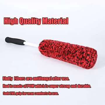 brushdepot Metal Free Car Wheel Tire Rim Brush for Wheel Cleaning, dust Remove, car seat,enginee Cleaning,17Inch Total Long