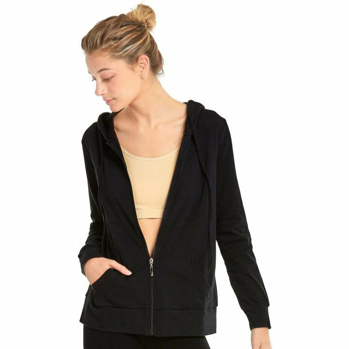 Sofra Women's Cotton Zip-Up Hoodie - Lightweight & Stylish