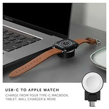 Native Union Watch Puck – Portable USB-C Apple Watch Magnetic Charger – MFi Cordless Charger for All Apple Watch Series – Adjustable Angle & Ultra-Compact