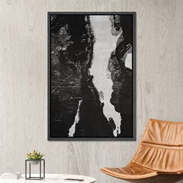 SIGNWIN Framed Canvas Wall Art Ink Blotch Abstract Brushstroke Illustrations Modern Art Minimalist C...